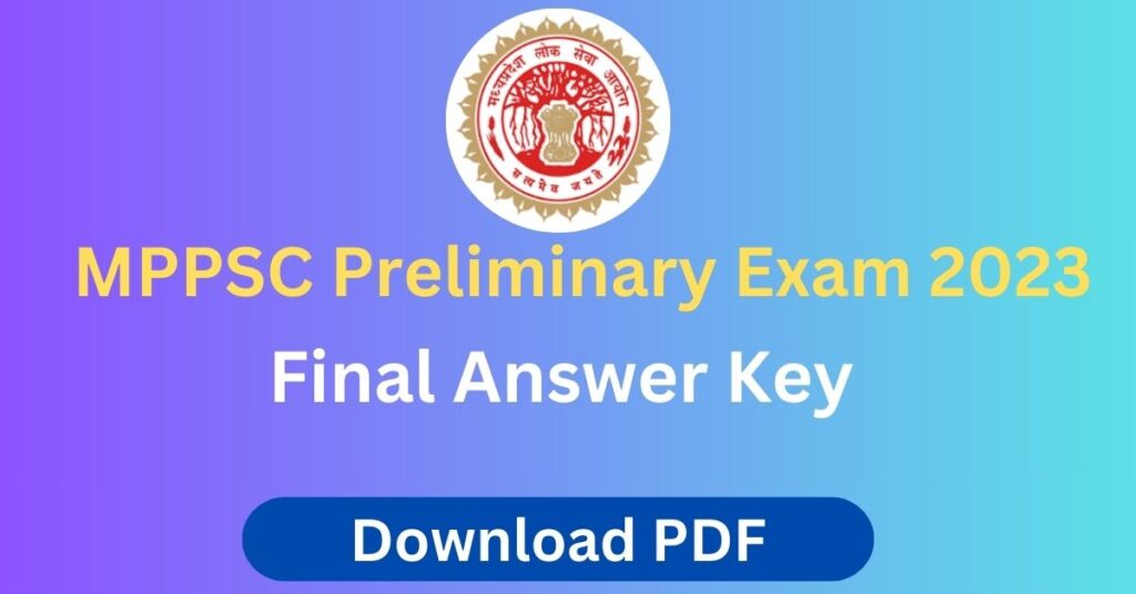 MPPSC Preliminary Exam 2023 Final Answer Key