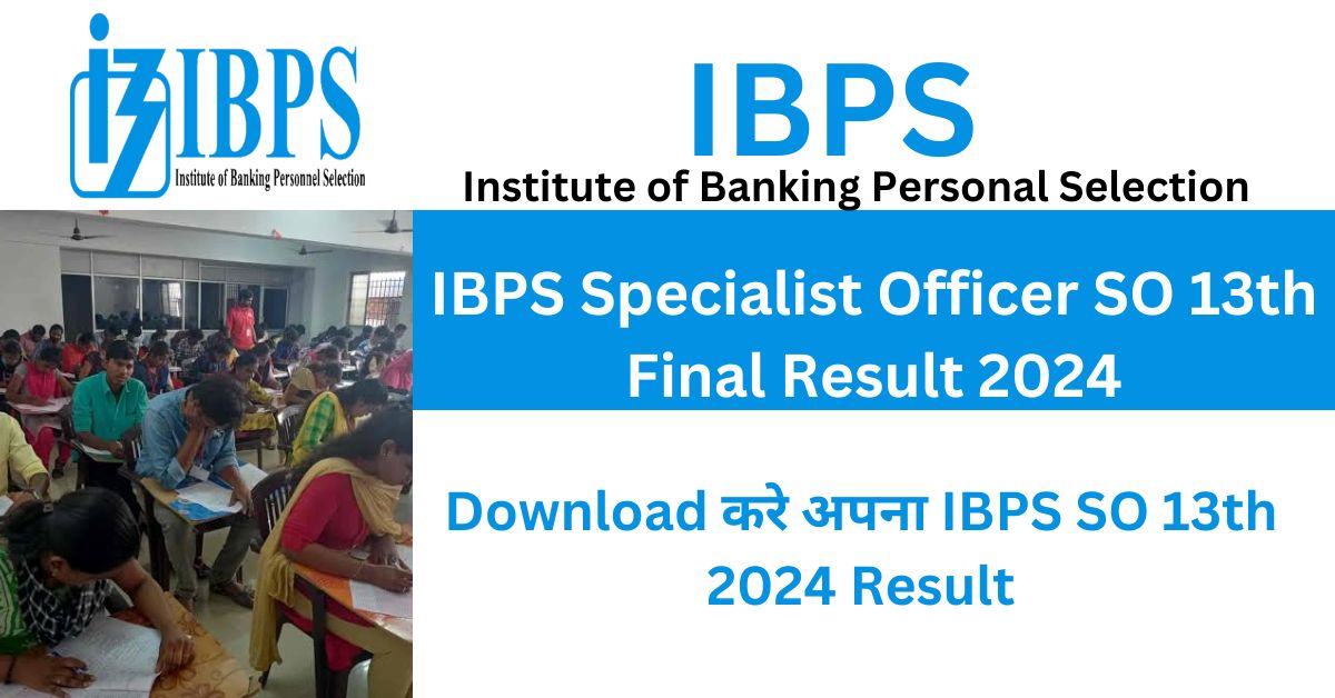 IBPS Specialist Officer SO 13th Final Result 2024
