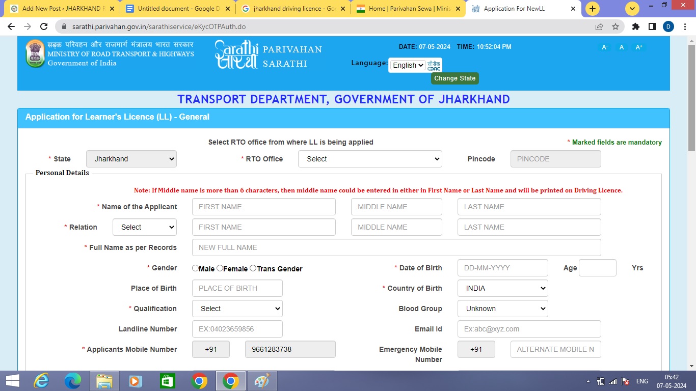 jharkhand driving licence online banaye